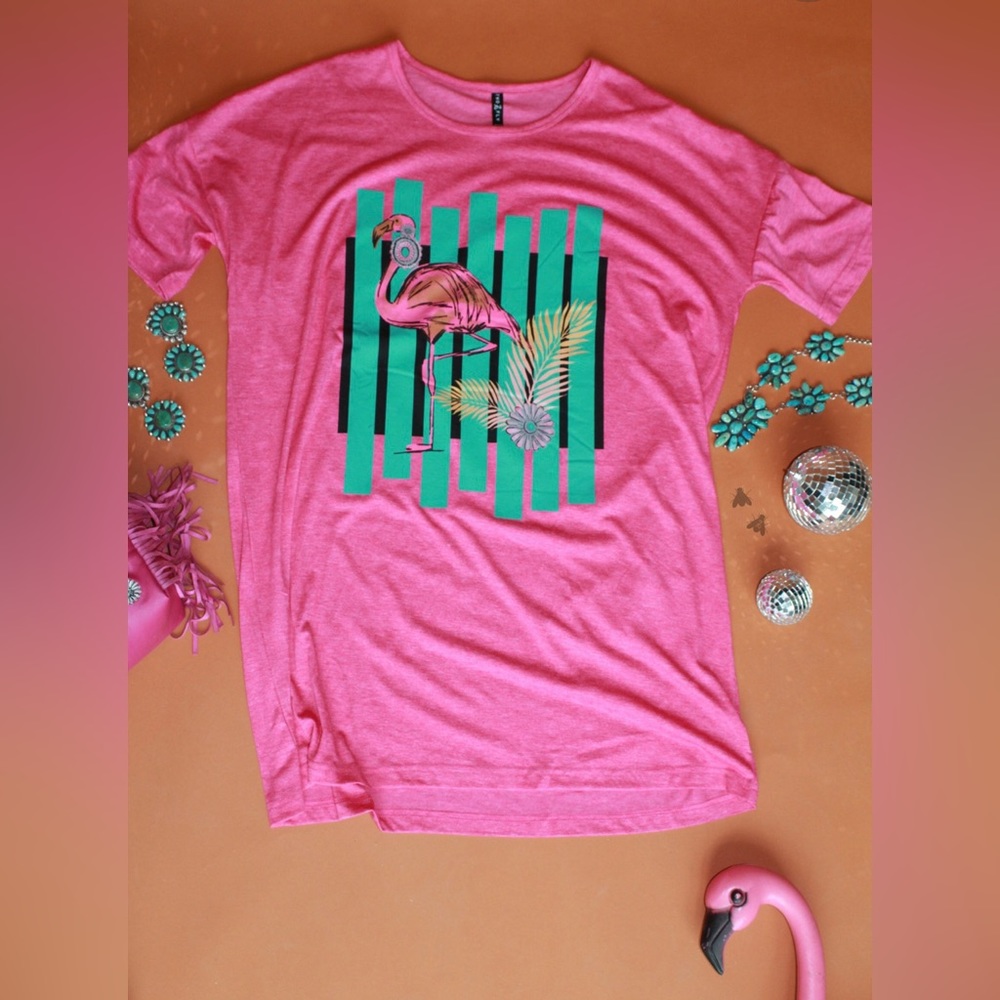 NWT! Let’s Flamingle!!! Fabulous Flamingo 🦩 Dress/ Oversized T! 😎